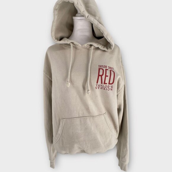 Taylor Swift RED TV Taylors Version Oversized Sweatshirt Beige Hoodie XS - Picture 3 of 11